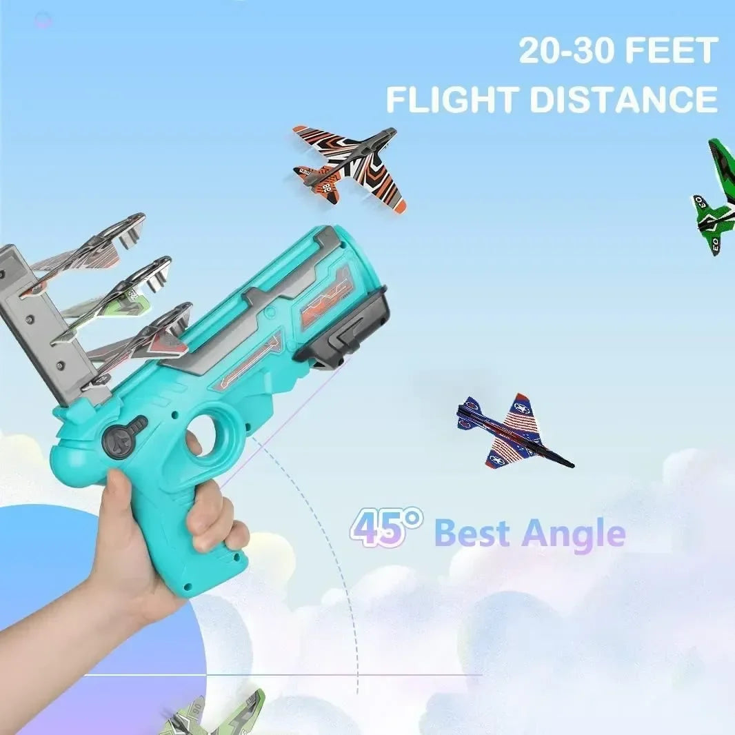 Shooting Air Airplane Launcher Bubble Catapult Plastic Airplane Toy Shooting Game Outdoor Sport Toy for Kids Plane Catapult Gun ALPENZO
