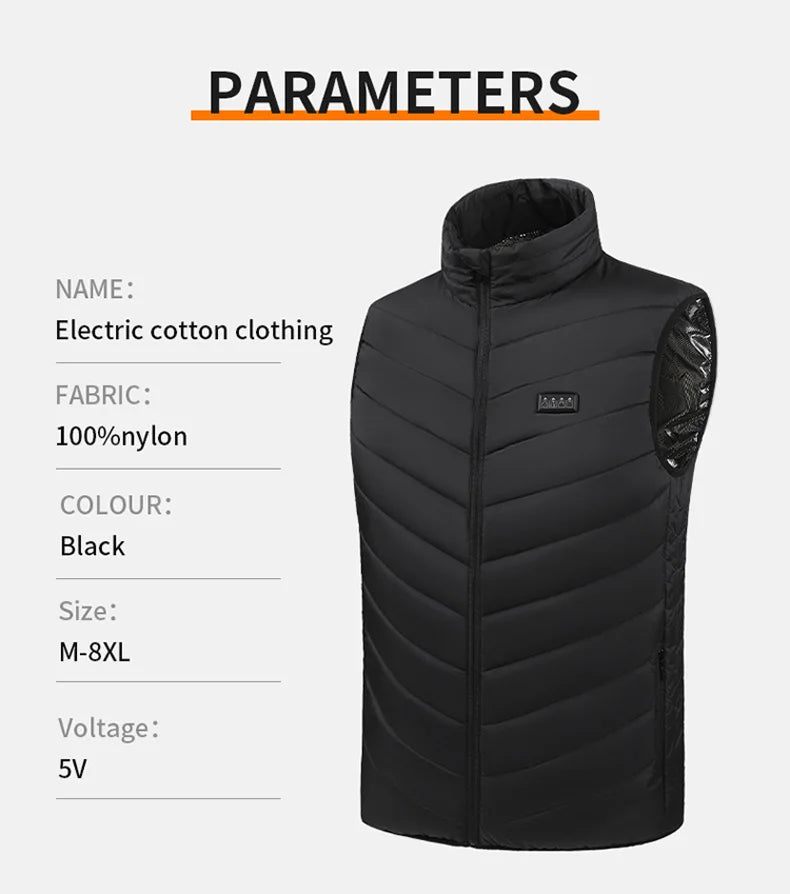 21 Areas Heating Jacket Men's Winter Usb Electric Heating Coat Functional Self-Heating Clothes Outdoor Snow Thick Padded Jacket ALPENZO
