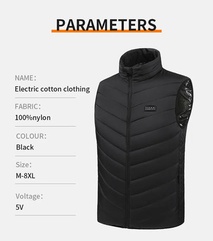 21 Areas Heating Jacket Men's Winter Usb Electric Heating Coat Functional Self-Heating Clothes Outdoor Snow Thick Padded Jacket ALPENZO