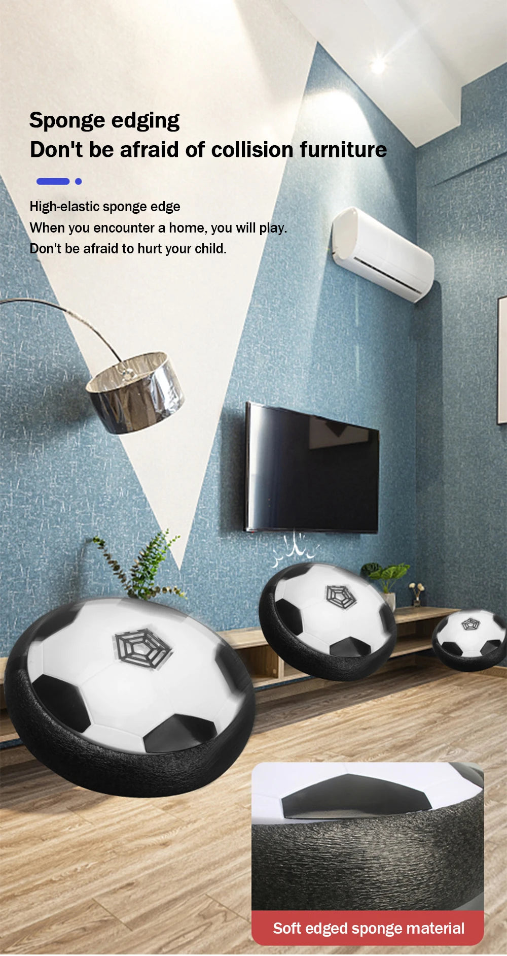 1 Pcs Battery Type Electric Light Air Cushion Indoor Parent Child Exercise Suspended Football ALPENZO