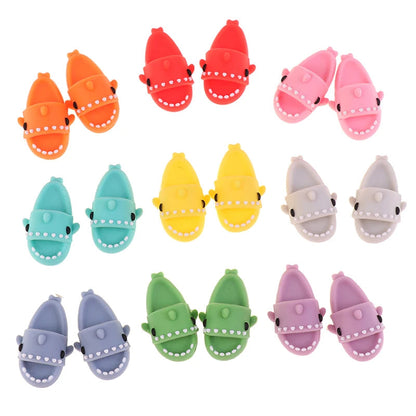 1 Pair For SD Doll For OB11 Doll Slippers Girl Gifts Doll Shoes Dolls Accessories Play House Shark Slippers ALPENZO