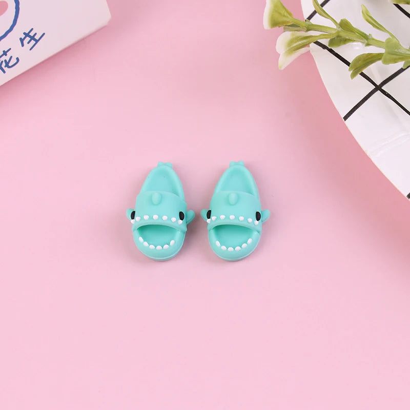1 Pair For SD Doll For OB11 Doll Slippers Girl Gifts Doll Shoes Dolls Accessories Play House Shark Slippers ALPENZO