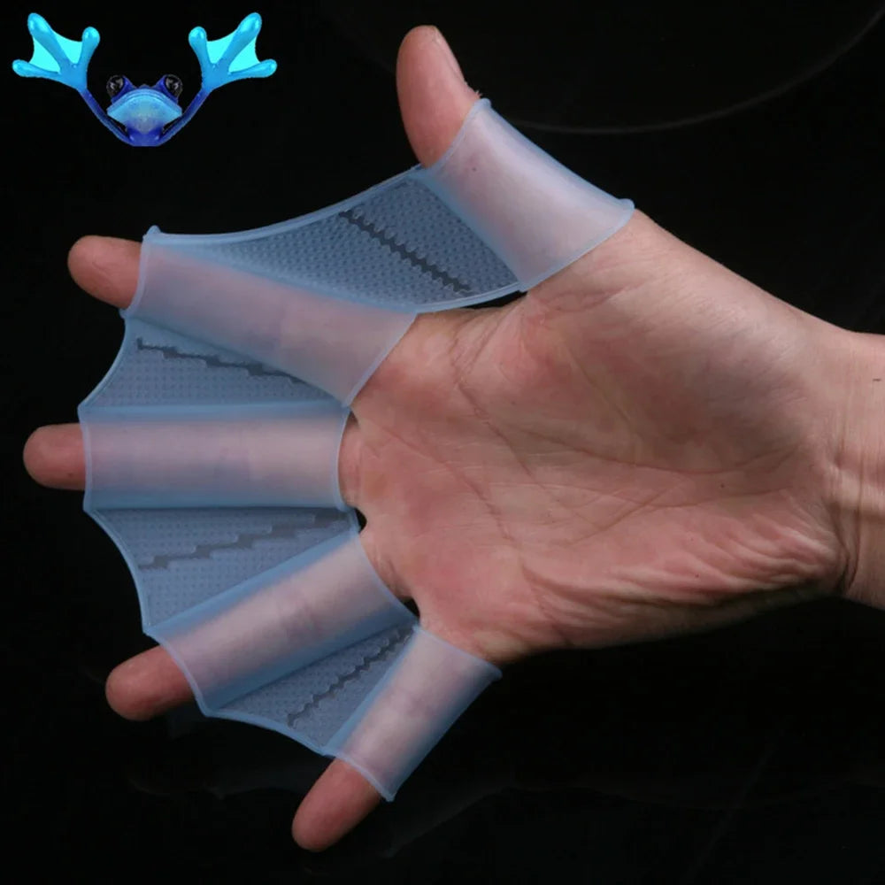 Silicone Swimming Fins Flipper Men Women Child Swim Pool Sport Professional Training Finger Hand Webbed Gloves Paddles Equipment