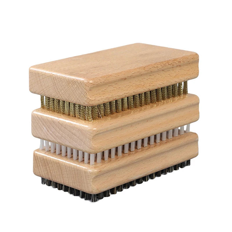 NEW 1PC Wooden Handle Brass/ Nylon/ Horsehair Ski Waxing Brush Snowboard Maintenance Tool