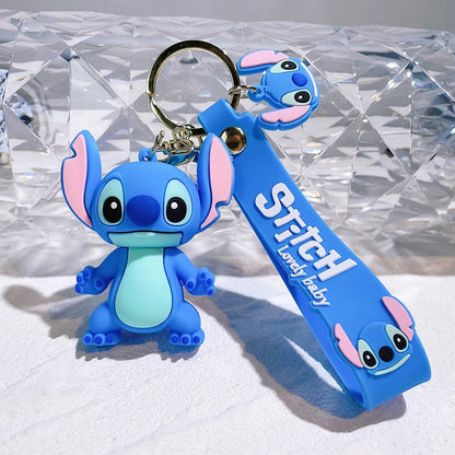 Lilo & Stitch Toys Keychian Anime Stitch Pendant Keychain Sweet Pink Angel Keychians Women Car Keyring Girl Birthday Gift ALPENZO