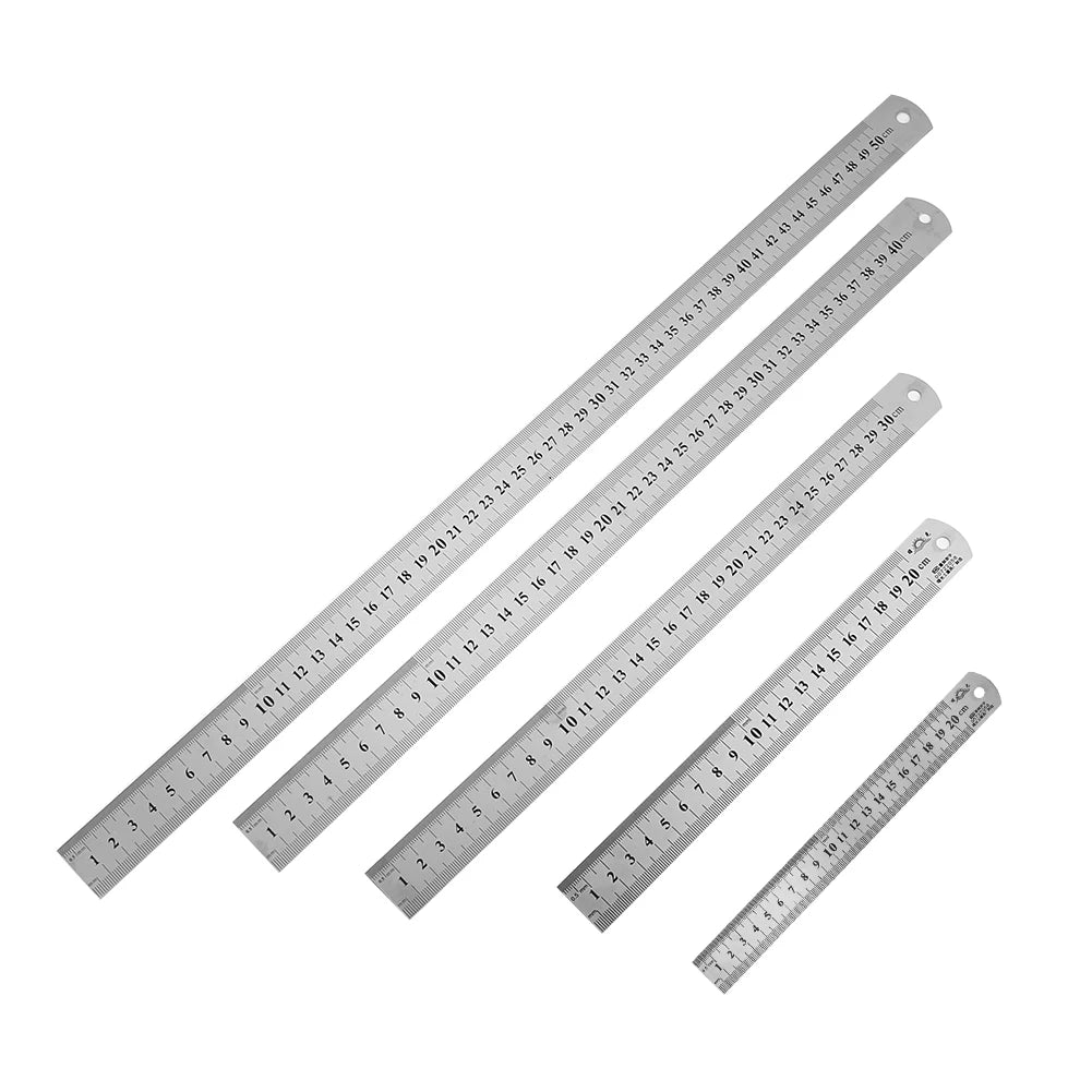 Stainless Steel Metal Straight Ruler Precision Double Sided Precision Measuring Tool Scale Metric Ruler Accessories 15-40cm ALPENZO