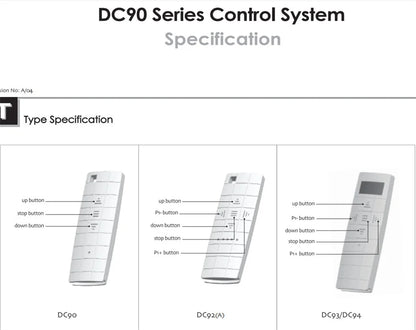 Original Dooya DC90 Single Channel Transmitter for Dooya Motors, RF 433MHZ Remote Control,  Dooya Automatic Curtain Accessories - ALPENZO