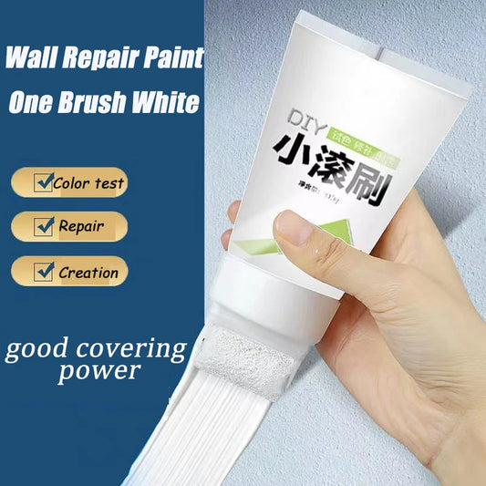 100g White Pink Wall Small Roller Brush Paint Interior Wall Repair Household Wall Graffiti Repair Environmental Protection Paint - ALPENZO