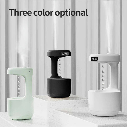Anti-Gravity Humidifier With Clock Water Drop Backflow Aroma Diffuser Large Capacity Office Bedroom Mute Household Sprayer ALPENZO