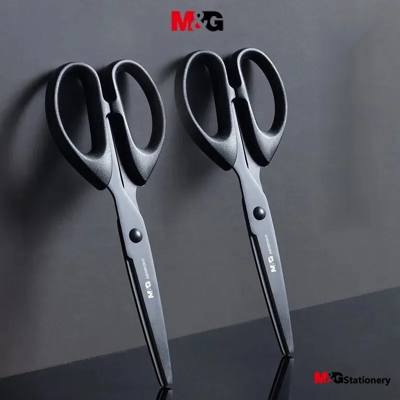 M&G 160mm Black Blade Scissors Wear-resistant Stainless Steel Blade Not Easy to Glue Household Manual Life Durable Scissors ALPENZO
