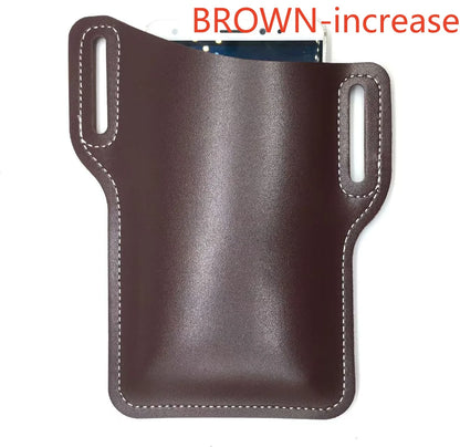 Outdoor storage Retro Horse Leather Phone Waist Bag Wearing Belt Men's Hanging Waist Bag Camping Sports Work Phone Bag