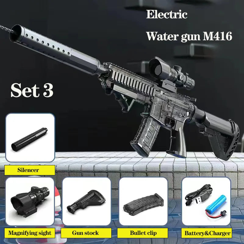 Summer Water Gun non Electric Pistol High-pressure Full Automatic Shooting Water Beach Toy Gun For kid Children Boys Girls ALPENZO