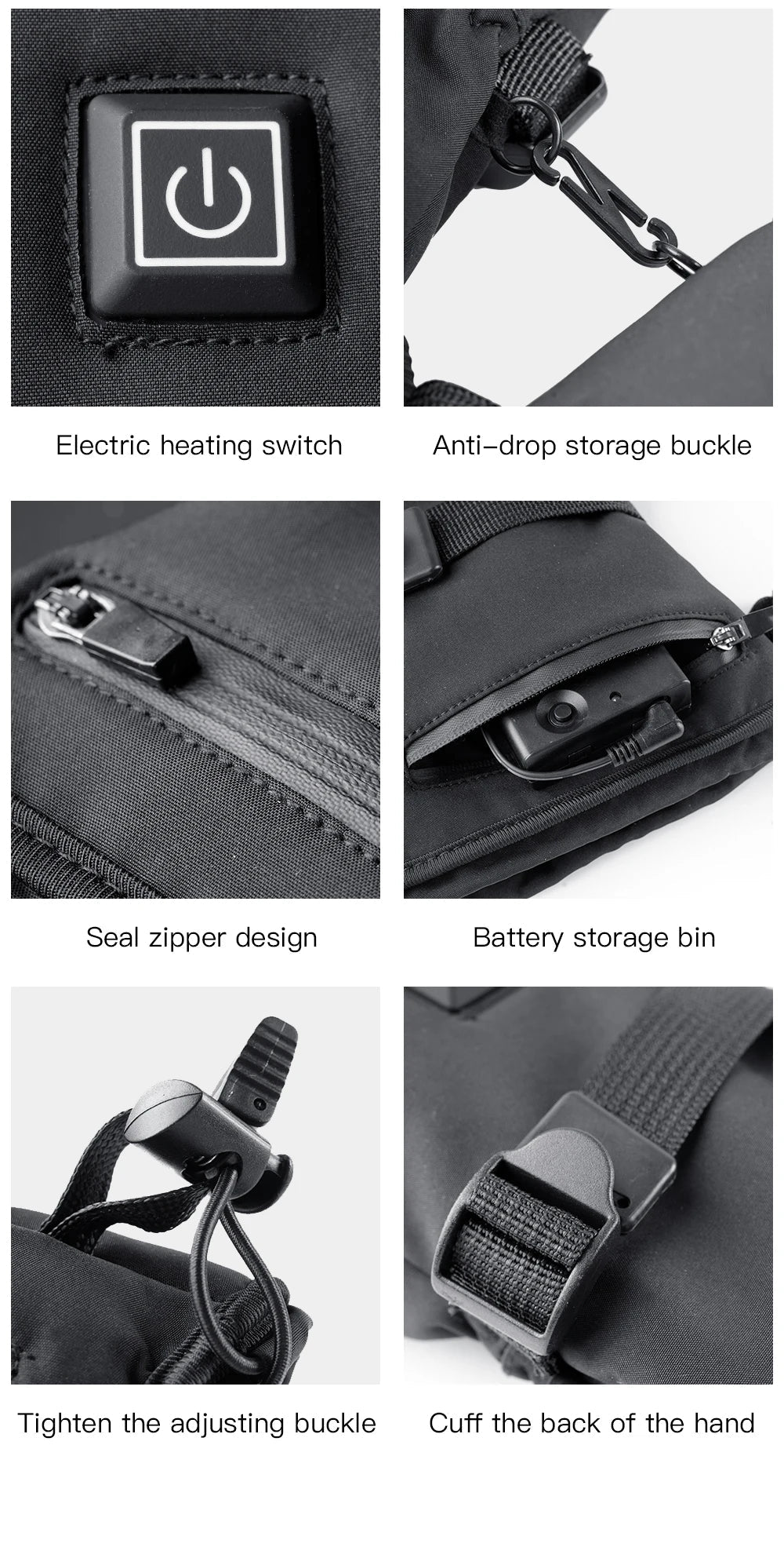 Electric Heated Gloves Motorcycle Winter Moto Heated Gloves Warm Waterproof Rechargeable Heating Thermal Gloves For Snowmobile ALPENZO