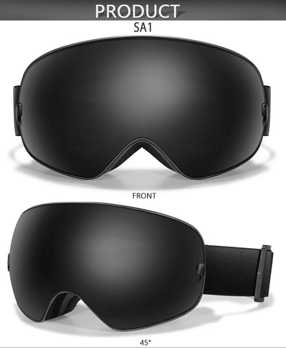 Ourdoor Sports Teen Men Women Ski Goggles-Anti-fog UV400 Eyewear, Christmas and New Year Gift, Free Black Lens and Optical Frame