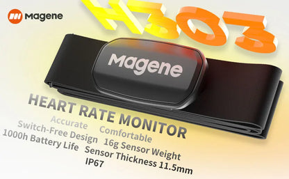 Magene H303 Heart Rate Sensor Bluetooth ANT Upgrade H64 HR Monitor With Chest Strap Dual Mode Computer Bike  Sports Band Belt