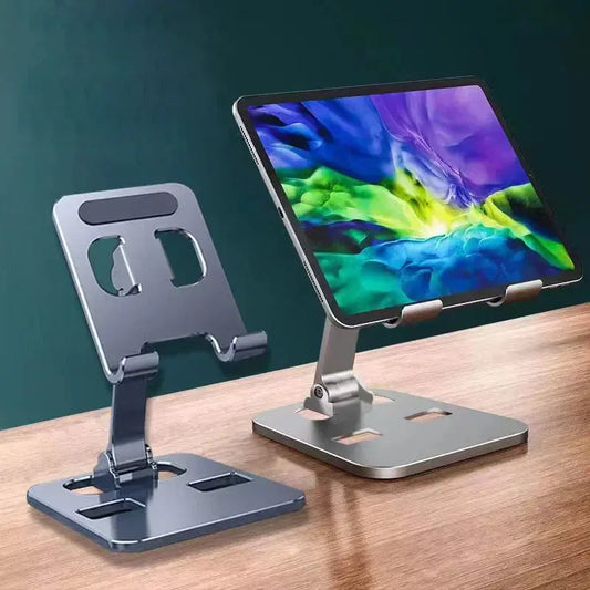 Universal Aluminum Alloy Foldable Desk Phone Holder Mount Stand For iPhone 15 14 Mobile Phone Holder Tablet Desktop Metal Holder - ALPENZO
