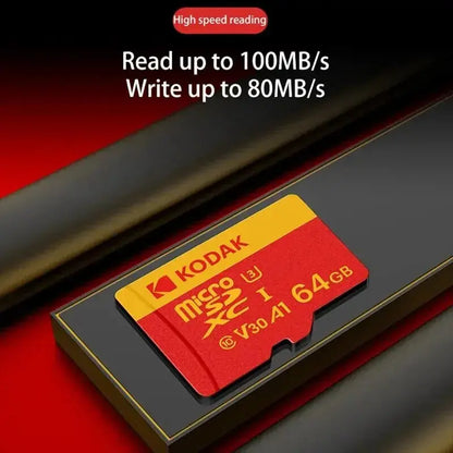 KODAK MicroSD Card Red Memory Card Class10 32GB 64GB 128GB 256GB U3 4K High Speed Flash Memory TF Flash Cards for Phone - ALPENZO