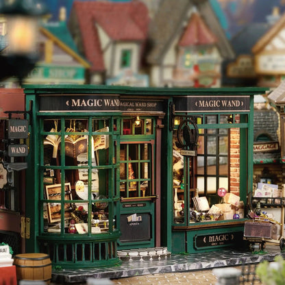 Magic Shop DIY Wooden Dollhouse Miniature Doll House Kit with Furniture Roombox Retro Home Model Toy for Children Gift ALPENZO