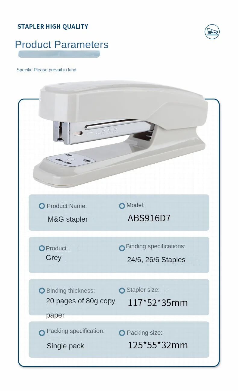 M&G Dual Mode Stapler Business Metal Durable Stapler #12 Office Supplies Single Pack Black/Gray Fits 24/6 & 26/6 Nail Patterns ALPENZO
