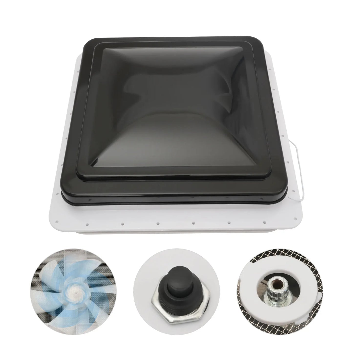 Roof Vent Fan Camper Van Motorhome RV Caravan Skylight Vent 42cmx42cm Dustproof - ALPENZO