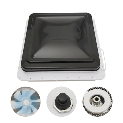 Roof Vent Fan Camper Van Motorhome RV Caravan Skylight Vent 42cmx42cm Dustproof - ALPENZO