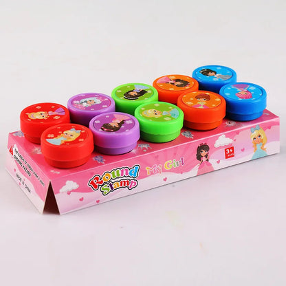 10pcs Assorted Stamps for Kids Self-ink Stamps Children Toy Stamps Smiley Face Seal Scrapbooking DIY Painting Photo Album Decor ALPENZO