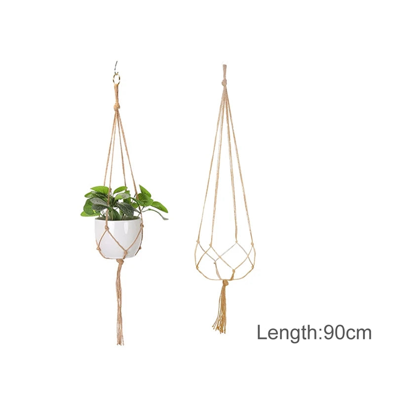 Hanging Plant Handmade Macrame Plant Hanger Flower Pot Planter Hanger Wall Decor Courtyard Garden Hanging Planter Hanging Basket - ALPENZO