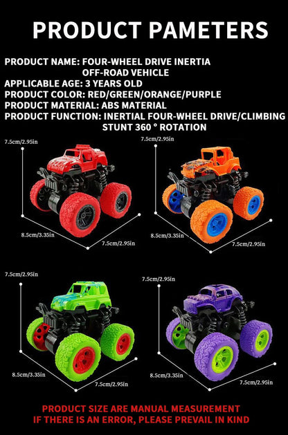 Inertial Off-Road Vehicle Toy Super Fall Resistant Climbing Car Model Car Children's Four-Wheel Drive Toy 360 Degree Rotation ALPENZO