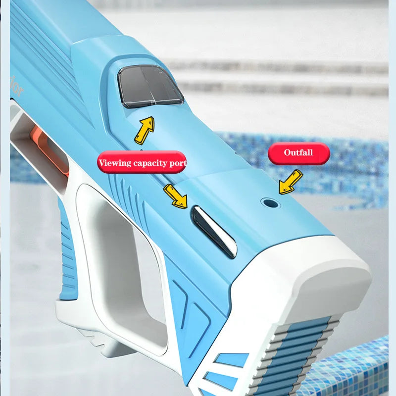 43cm Full Electric Automatic Water Storage Gun Toys Portable Children Summer Beach Outdoor Fight Fantasy Toys for Boys Kids Game ALPENZO