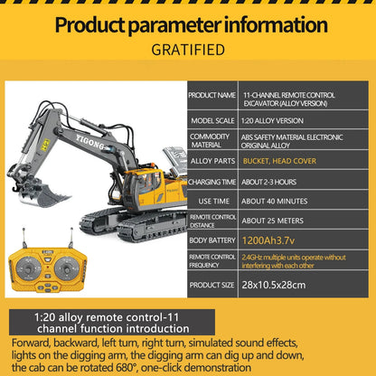 RC Car Children Toys Remote Control Car Toys For Boys Radio Control Excavator Dump Truck Bulldozer Electric Car Kids Toys Gift ALPENZO