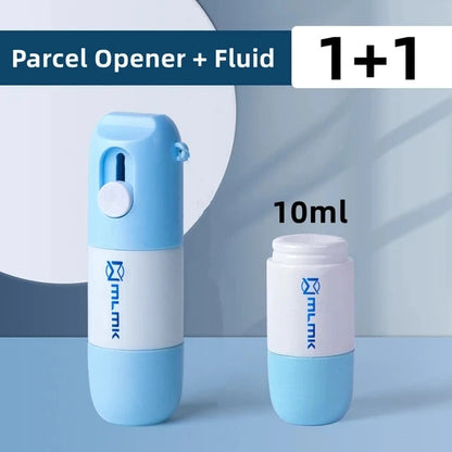 Retractable Box Opener Thermal Paper Correction Fluid With Unboxing Knife Privacy ID Information Blackout Theft Protection Stamp ALPENZO