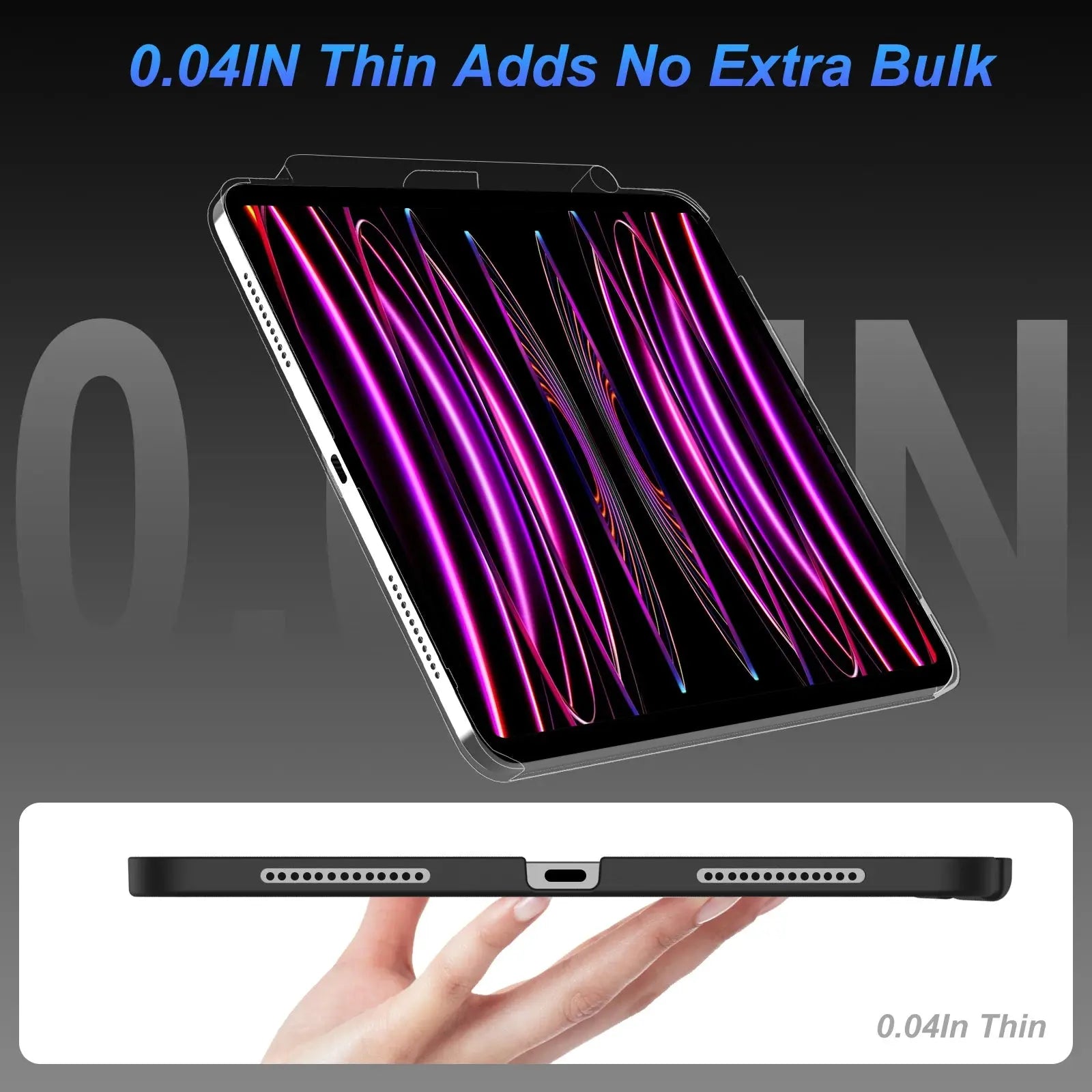 Magnetic Case for iPad Pro 11 2024 Air 4 5 iPad Pro 13 M4 12.9 6th 5th 4th 3rd Gen Magic Keyboard Compatible Case Pencil Holder - ALPENZO