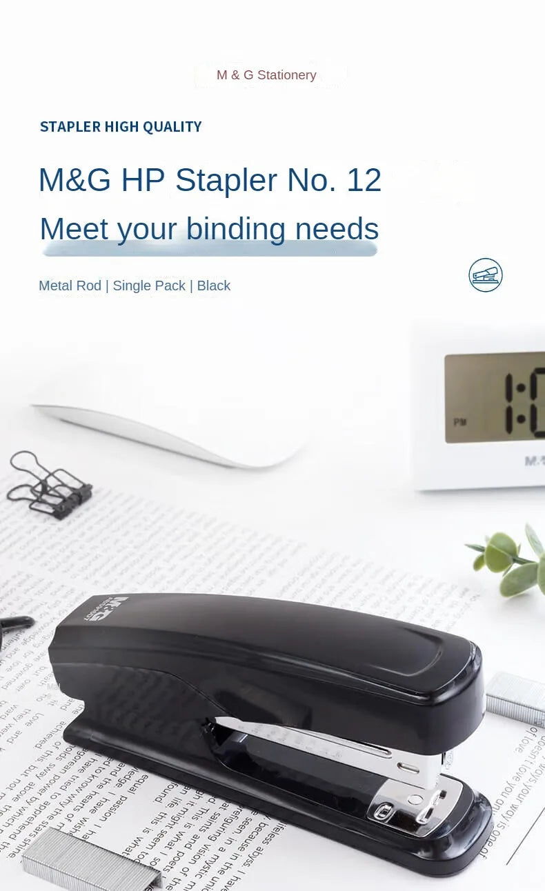 M&G Dual Mode Stapler Business Metal Durable Stapler #12 Office Supplies Single Pack Black/Gray Fits 24/6 & 26/6 Nail Patterns ALPENZO