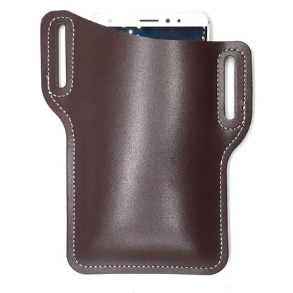 Outdoor storage Retro Horse Leather Phone Waist Bag Wearing Belt Men's Hanging Waist Bag Camping Sports Work Phone Bag