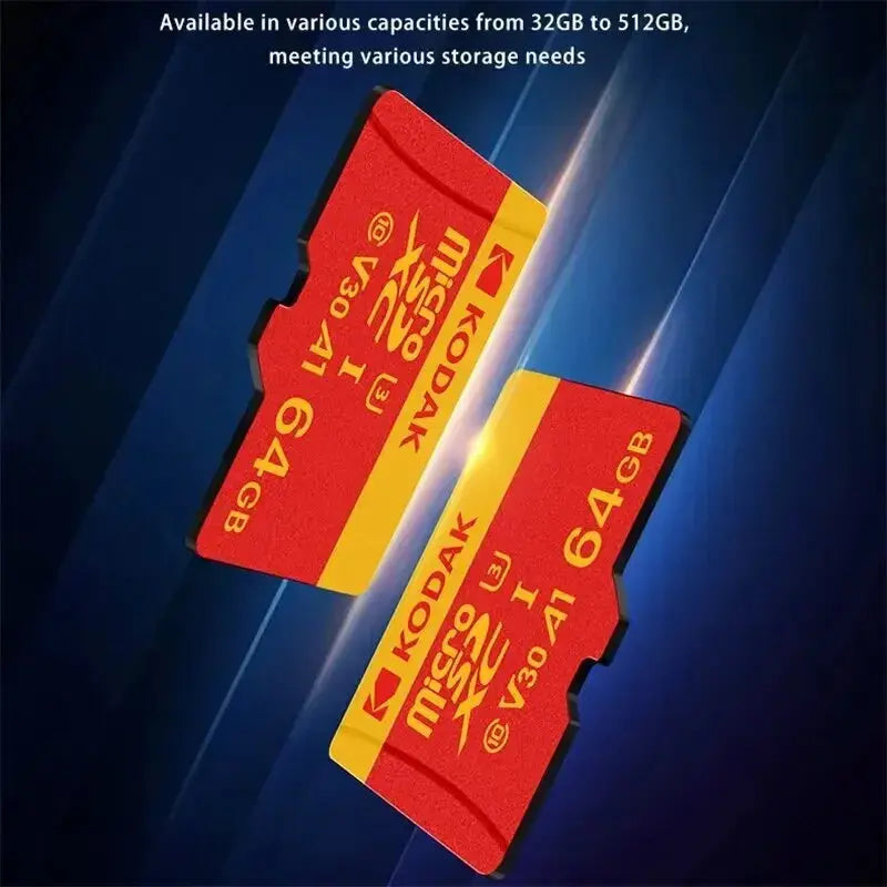 KODAK MicroSD Card Red Memory Card Class10 32GB 64GB 128GB 256GB U3 4K High Speed Flash Memory TF Flash Cards for Phone - ALPENZO