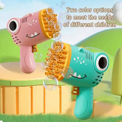 40 Hole Dinosaur Bubble Handheld Bubble Machine, Electric Bubble Gun Outdoor Wedding Party Toy(without Bubble Water) ALPENZO