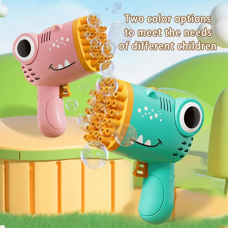 40 Hole Dinosaur Bubble Handheld Bubble Machine, Electric Bubble Gun Outdoor Wedding Party Toy(without Bubble Water) ALPENZO