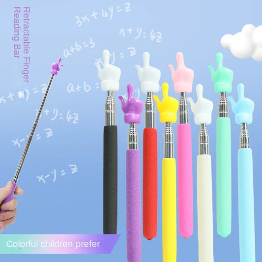 Retractable Teacher Pointer Finger Design StainlessSteel Telescopic School Teaching Pointer Stick Teacher Supplies for Classroom ALPENZO