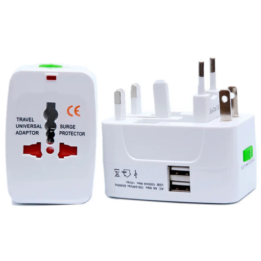 Power Plug, Global International All-in-One Travel Adapter Dual USB Charging Port For US EU UK Australia Universal Wall AC - ALPENZO