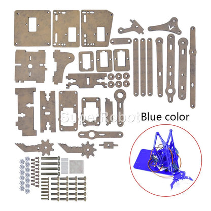 SG90 MG90S 4 Dof Unassembly Acrylic Mechanical Robot Manipulator Claw Kit For Arduino Robot Arm STEAM Kit Programming Robot Arm ALPENZO