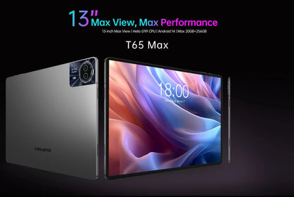 【World Premiere】Teclast T65 Max 13" HD Display Android 14 Tablet MediaTek G99 8GB RAM 256GB ROM 10000mAh Battery Widevine L1 - ALPENZO