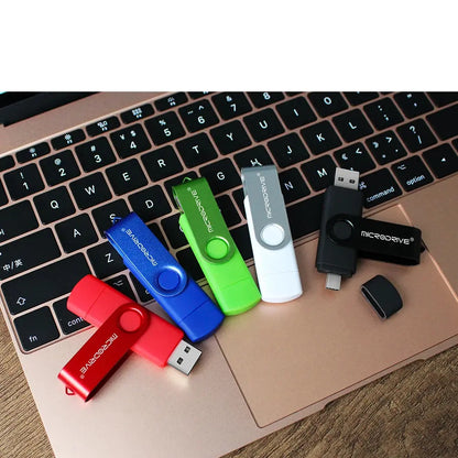 Metal USB Flash Drive 128GB 64GB 32GB High Speed 16GB 8GB Pen Drive Smart Phone  OTG  2 IN 1 Memoria Usb Stick Type C Usb 2.0 - ALPENZO