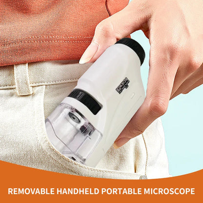 Handheld Microscope Kit Lab LED Light 60X 120X Home School Biologi Cal Science Educational Toys For Children Brinquedo STEM Gift ALPENZO