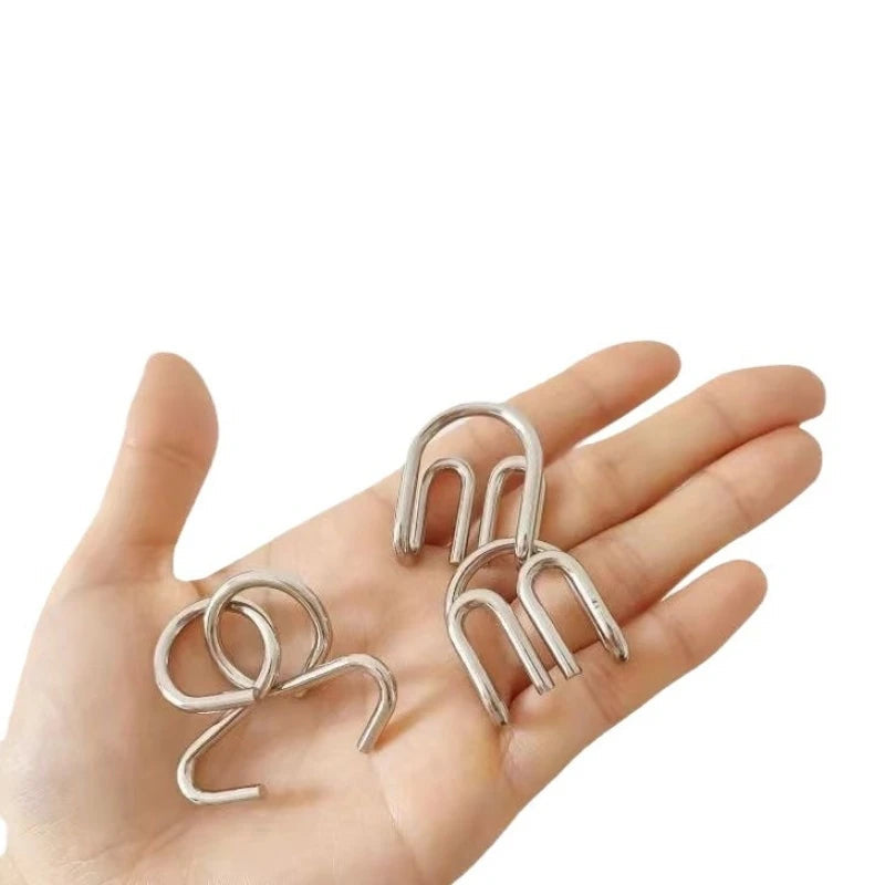 Nine link Metal Children's Puzzle Toy Adult Ieisure Stress Reducing Intelligence Buckle 8-piece Set With Detachable Buckle ALPENZO