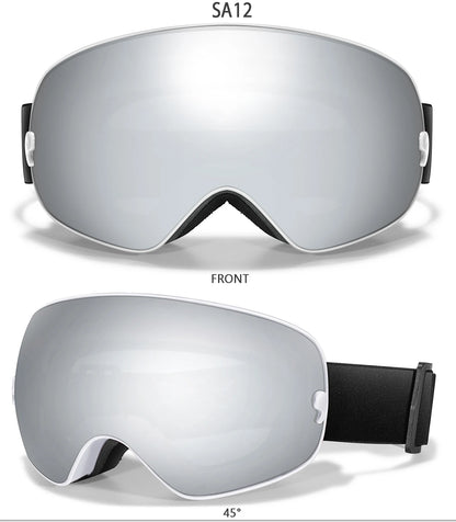 Ourdoor Sports Teen Men Women Ski Goggles-Anti-fog UV400 Eyewear, Christmas and New Year Gift, Free Black Lens and Optical Frame