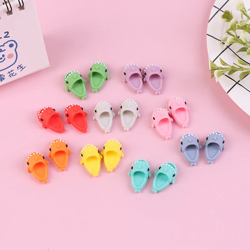 1 Pair For SD Doll For OB11 Doll Slippers Girl Gifts Doll Shoes Dolls Accessories Play House Shark Slippers ALPENZO