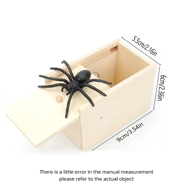 Trick Spider Funny Scare Box Wooden Hidden Box Quality Prank Wooden Scare Box Fun Game Prank Trick Friend Office Toys - ALPENZO