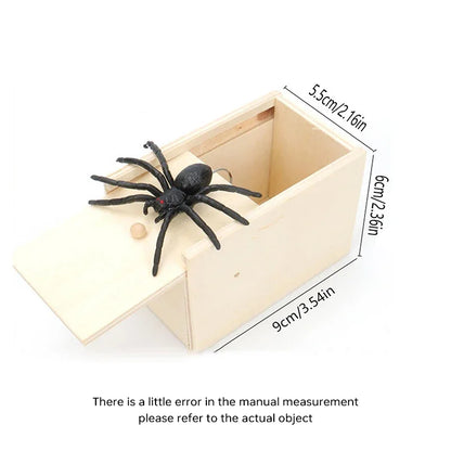 Trick Spider Funny Scare Box Wooden Hidden Box Quality Prank Wooden Scare Box Fun Game Prank Trick Friend Office Toys - ALPENZO