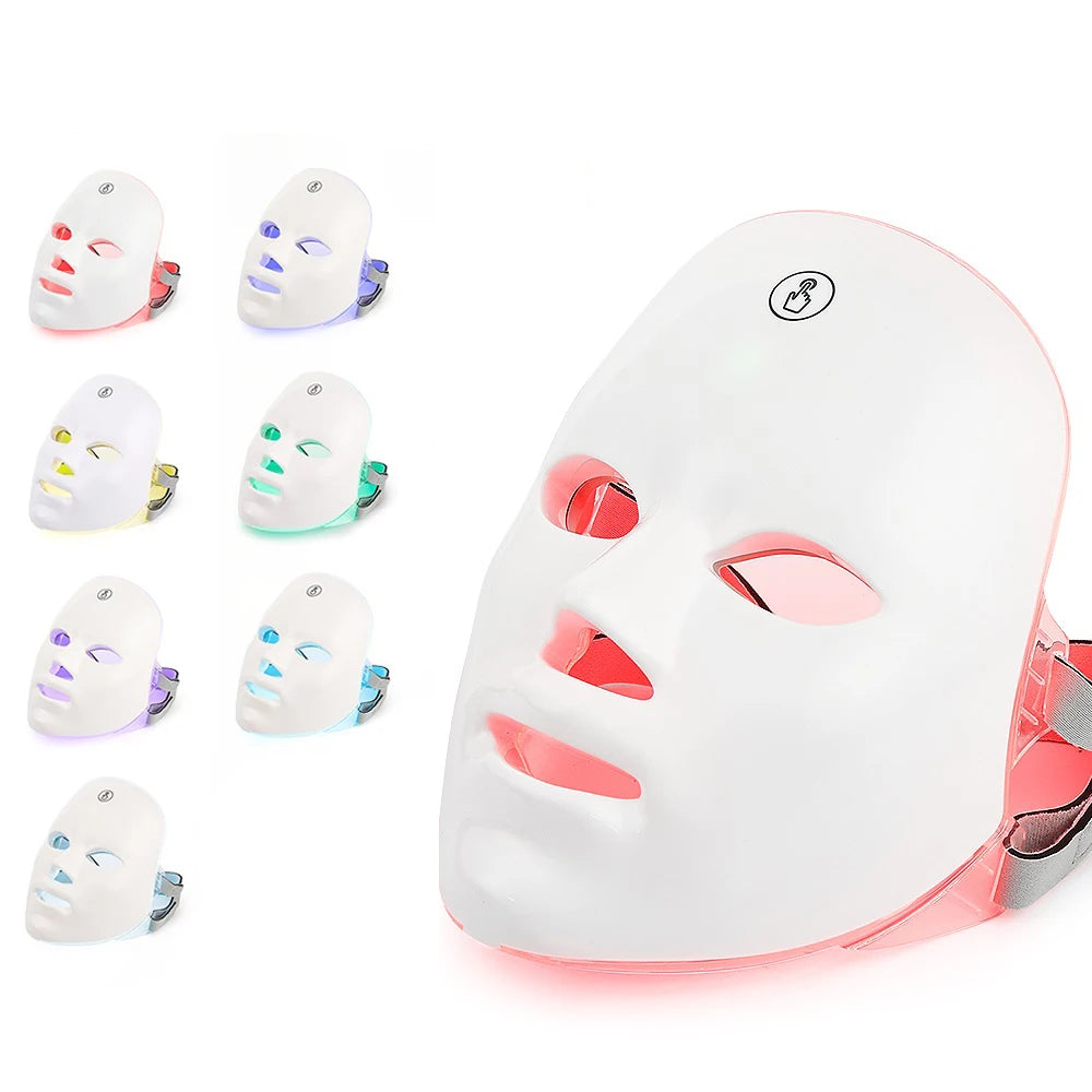 7 Colors Led Facial Mask With Neck Red Light Therapy Mask For Skin Tightening Lifting Anti-aging Bio-Light Beauty Whitening Home ALPENZO