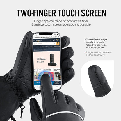 Electric Heated Gloves Motorcycle Winter Moto Heated Gloves Warm Waterproof Rechargeable Heating Thermal Gloves For Snowmobile ALPENZO